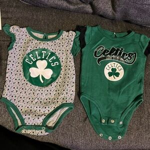 2 NBA Celtics onesies size 0-3 months